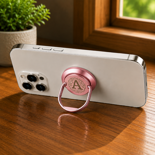 Rose Gold Metallic Customized Pop Socket Mobile Holder
