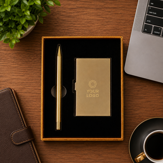 Premium Metal Pen & Card Holder Gift Set