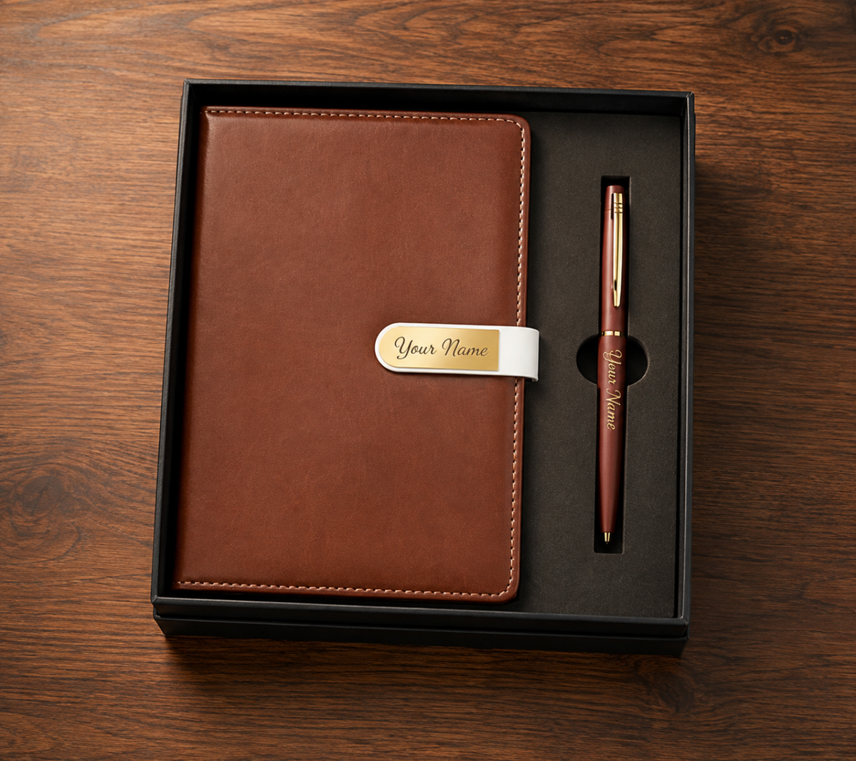 Premium Customized 2-in-1 Diary & Metal Pen Gift Set