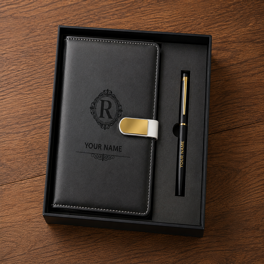 Premium Customized 2-in-1 Diary & Metal Pen Gift Set