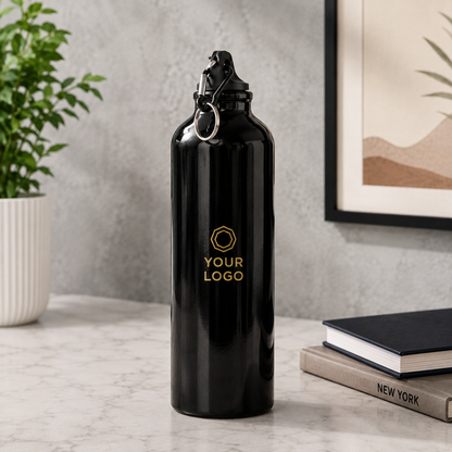 Stylish Black Stainless Steel Sipper Bottle