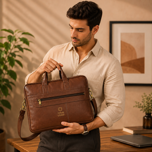 Premium Leatherette Laptop Messenger Bag