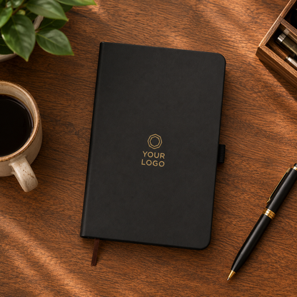 Premium Executive Black Notebook with Pen Loop