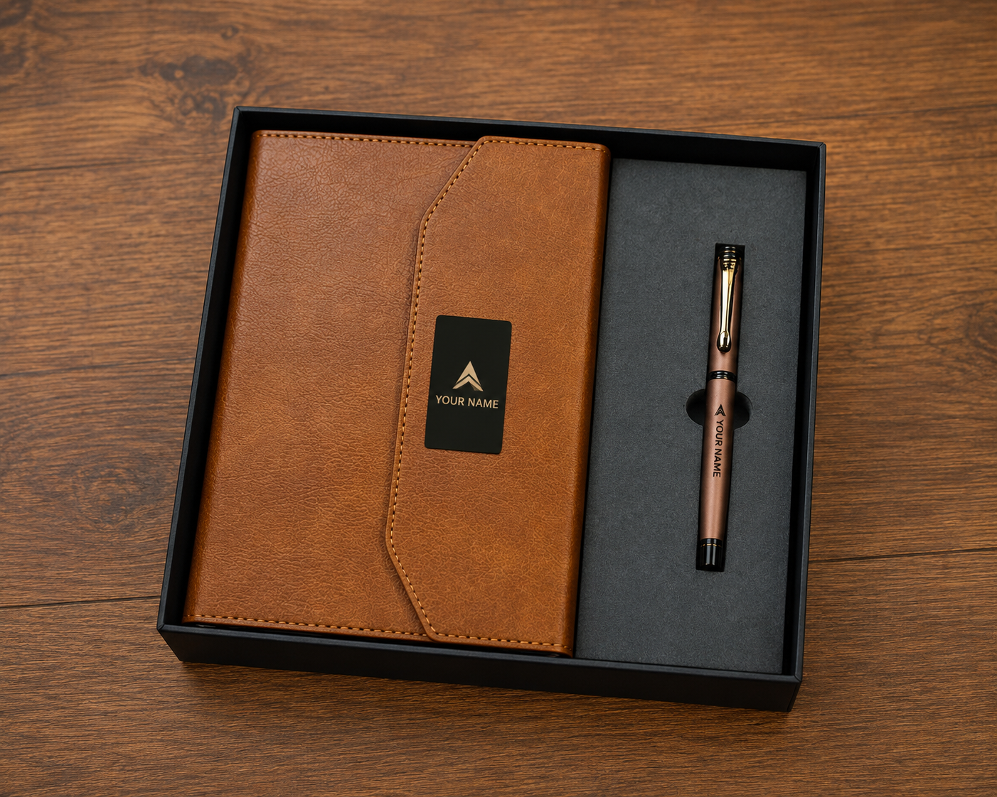 Premium Customized 2-in-1 Leather Diary & Pen Gift Set