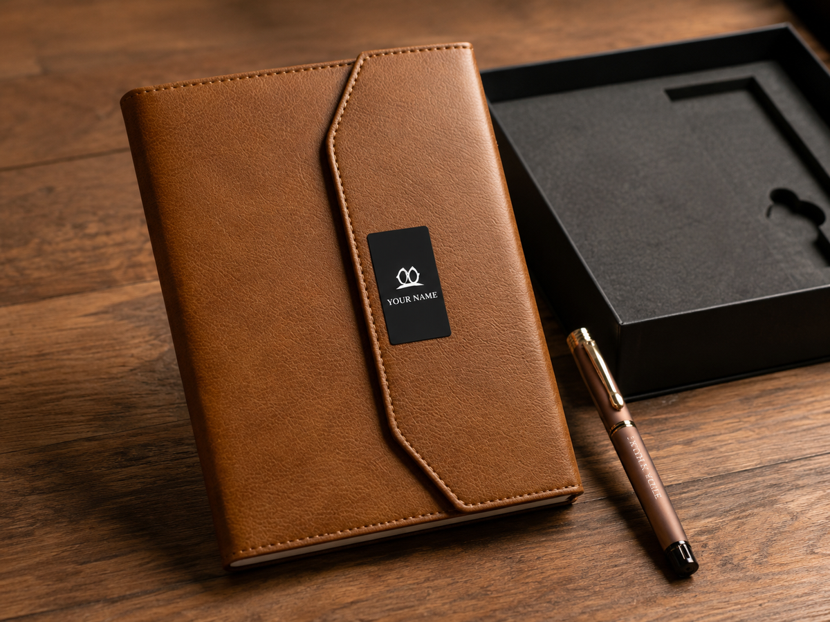 Premium Customized 2-in-1 Leather Diary & Pen Gift Set