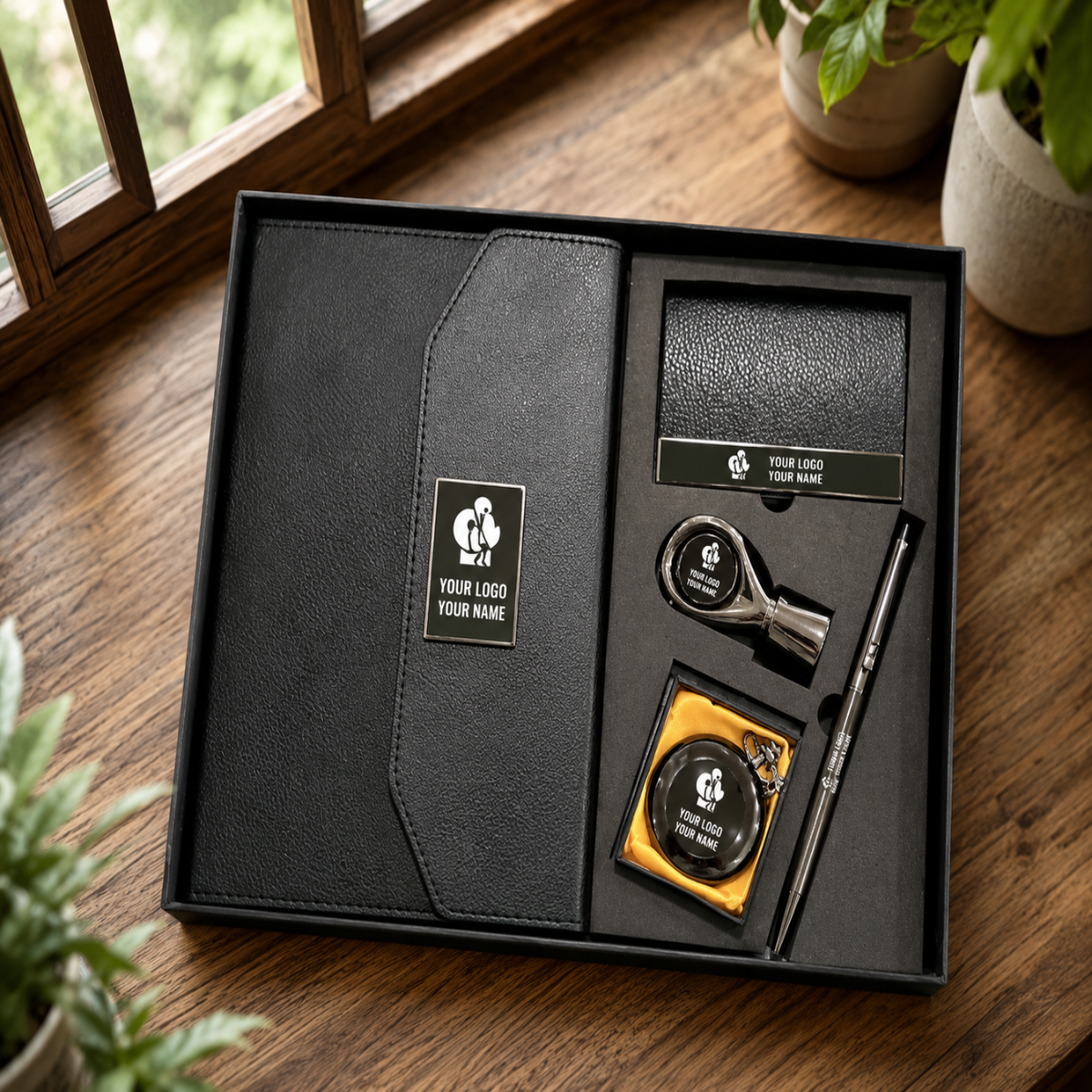 Premium Customized 4-in-1 Corporate Diary Gift Set