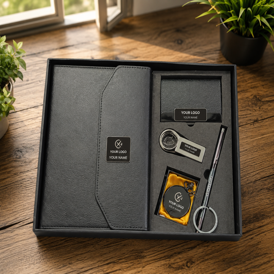 Premium Customized 4-in-1 Corporate Diary Gift Set