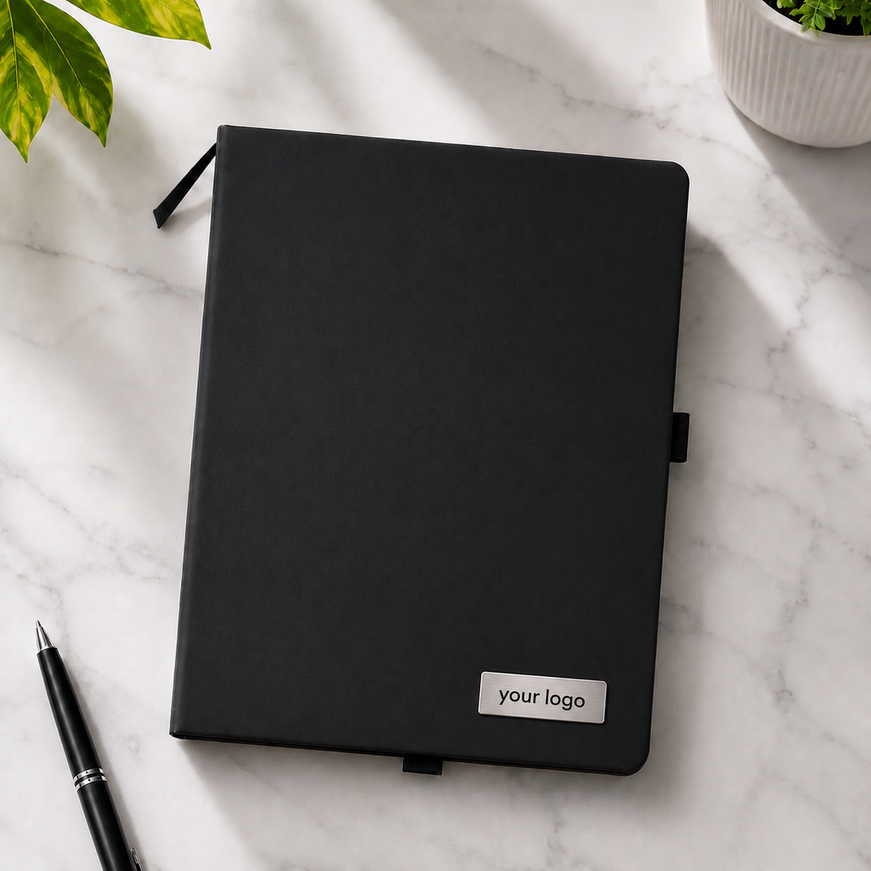 Premium Executive Business Notebook with Metal Logo Plate