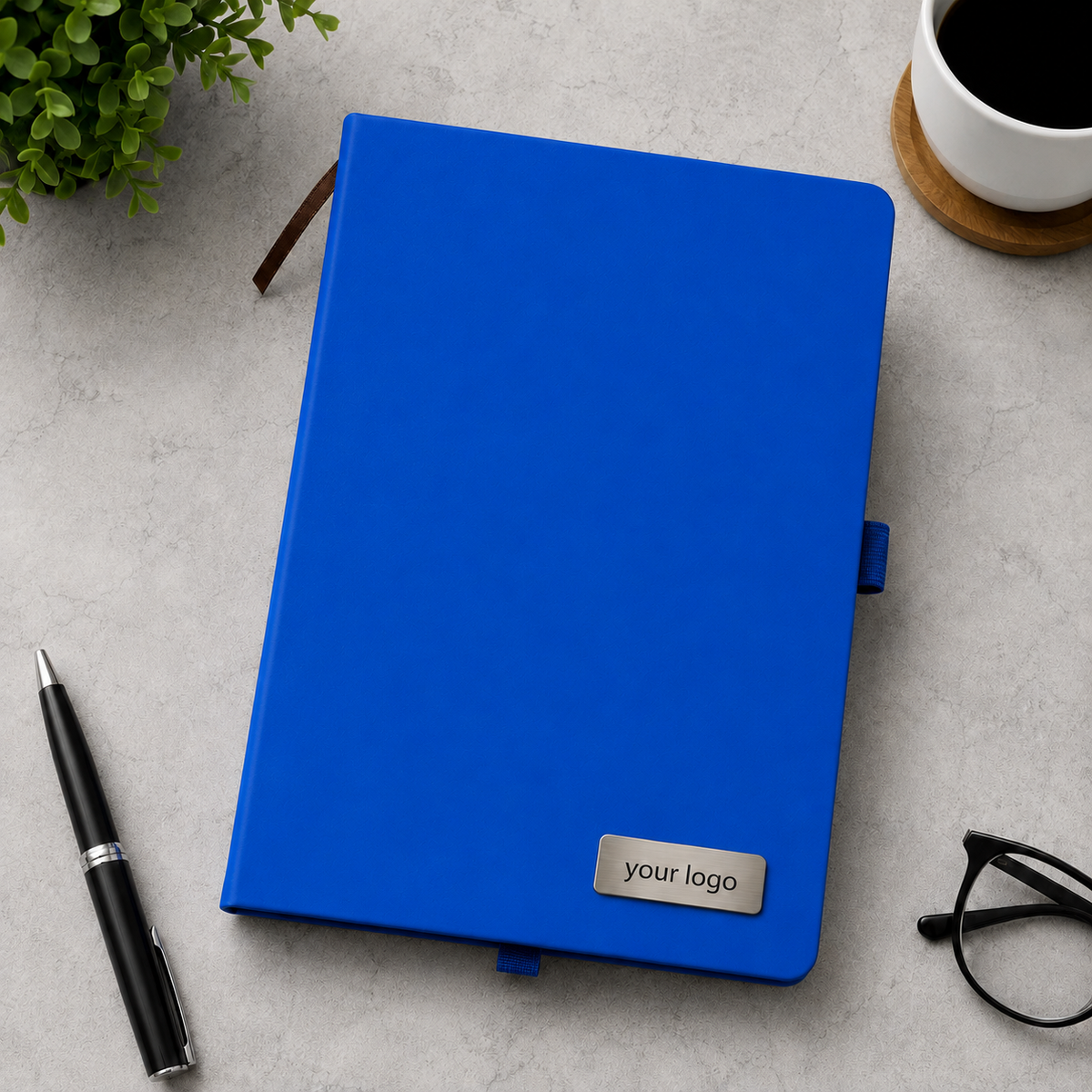 Premium Executive Business Notebook with Metal Logo Plate