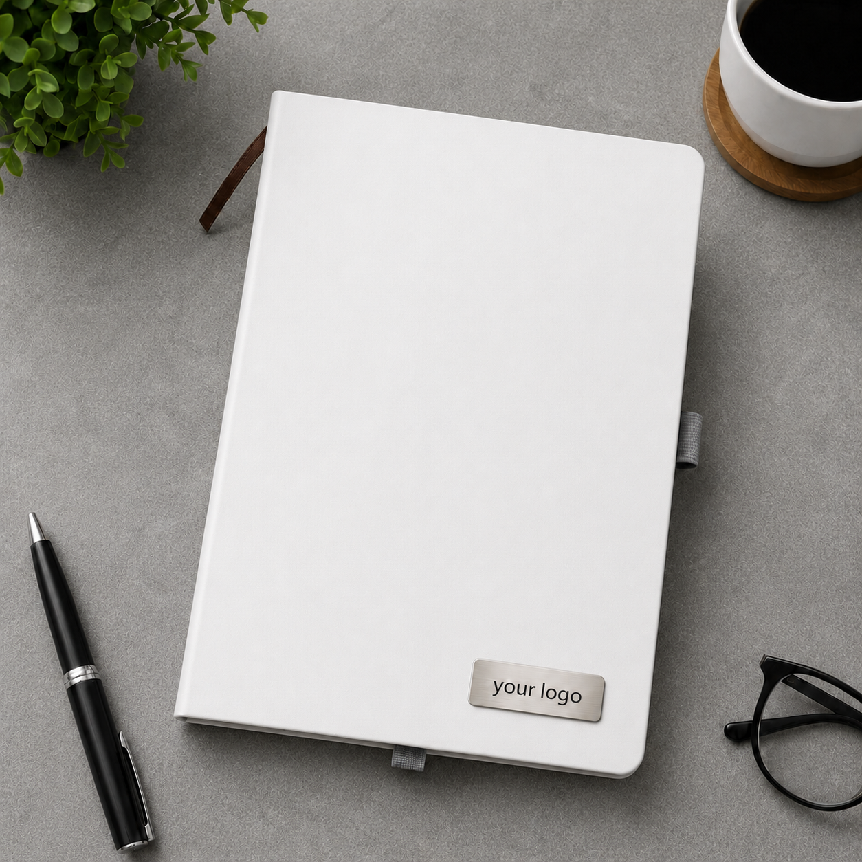 Premium Executive Business Notebook with Metal Logo Plate