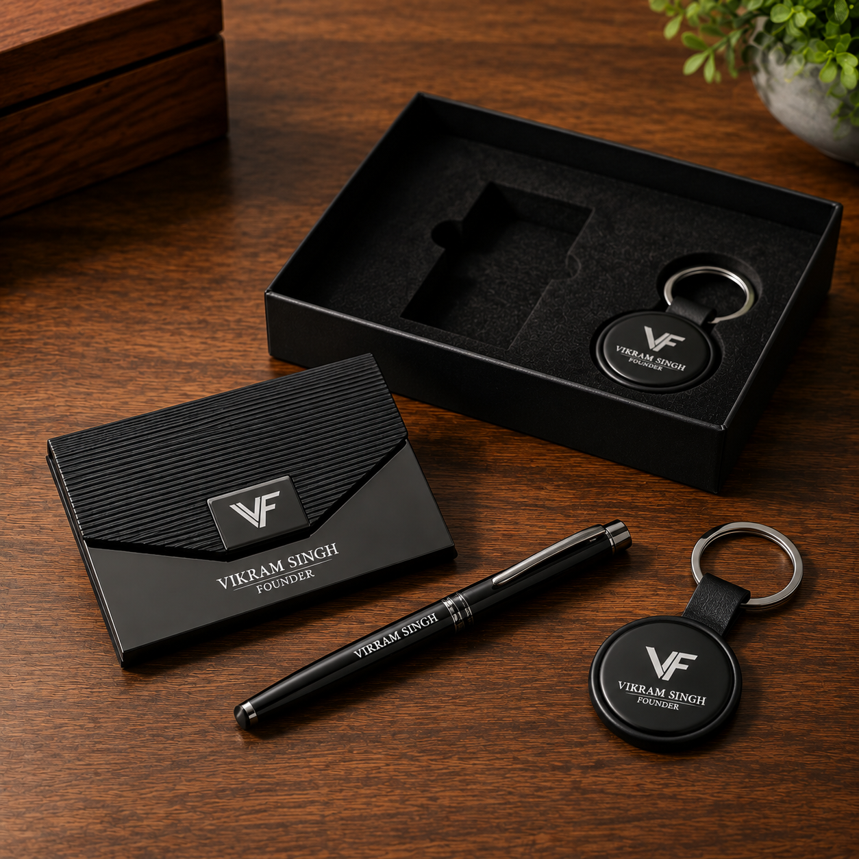 Customized Card Holder Pen Gift Set (3 in 1 )