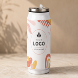 Customized Silver Sublimation Can with Straw Lid