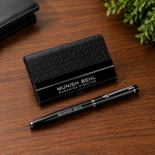 Customized Card Holder Pen Set (2 in 1)