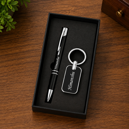 Glossy Pen & Keychain Combo Set